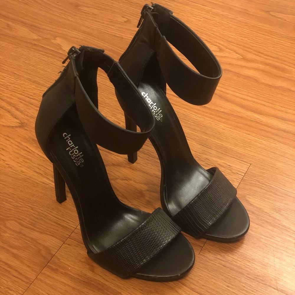 Charlotte Russe Black Strap Heels | 6.5 | Like New